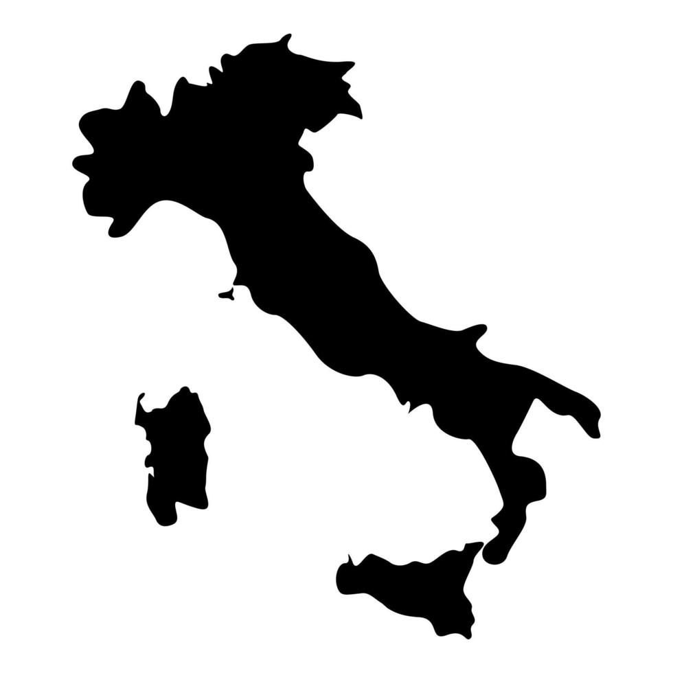 Map of Italy icon black color illustration flat style simple image vector