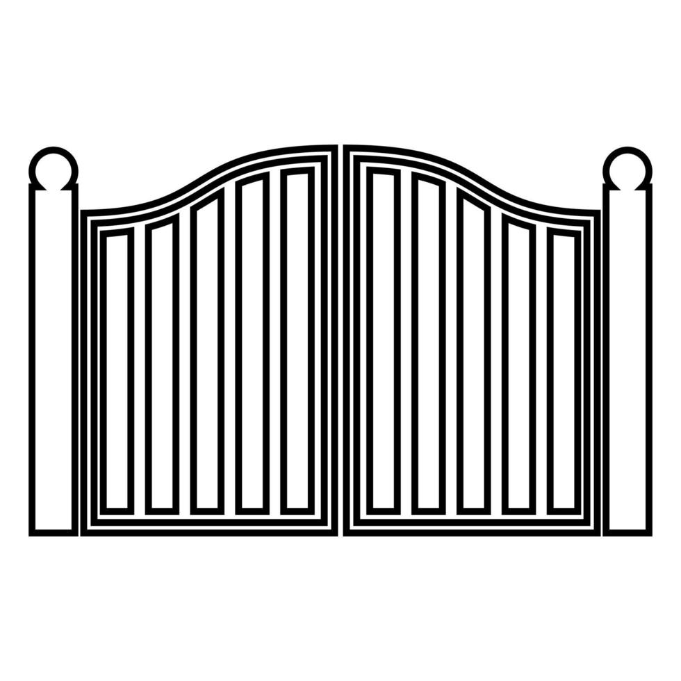 Old gate icon black color illustration flat style simple image vector