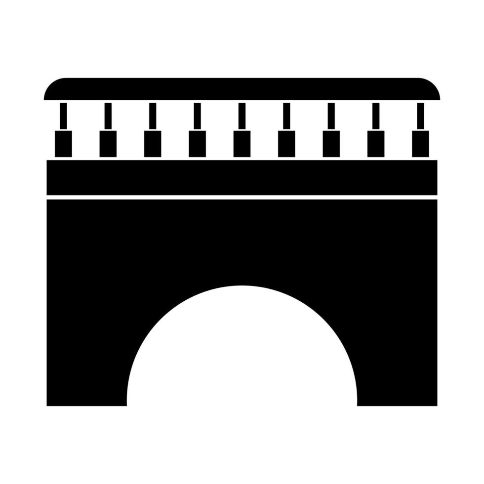 icono de color negro del puente. vector