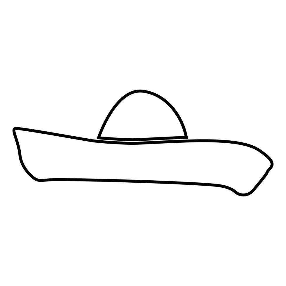 sombrero icono de color negro. vector