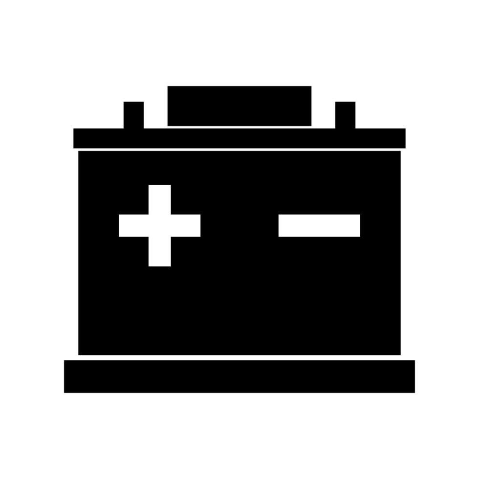 Car battery black color icon . vector