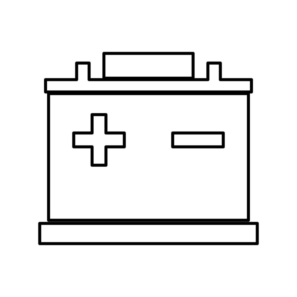 Car battery black color icon . vector