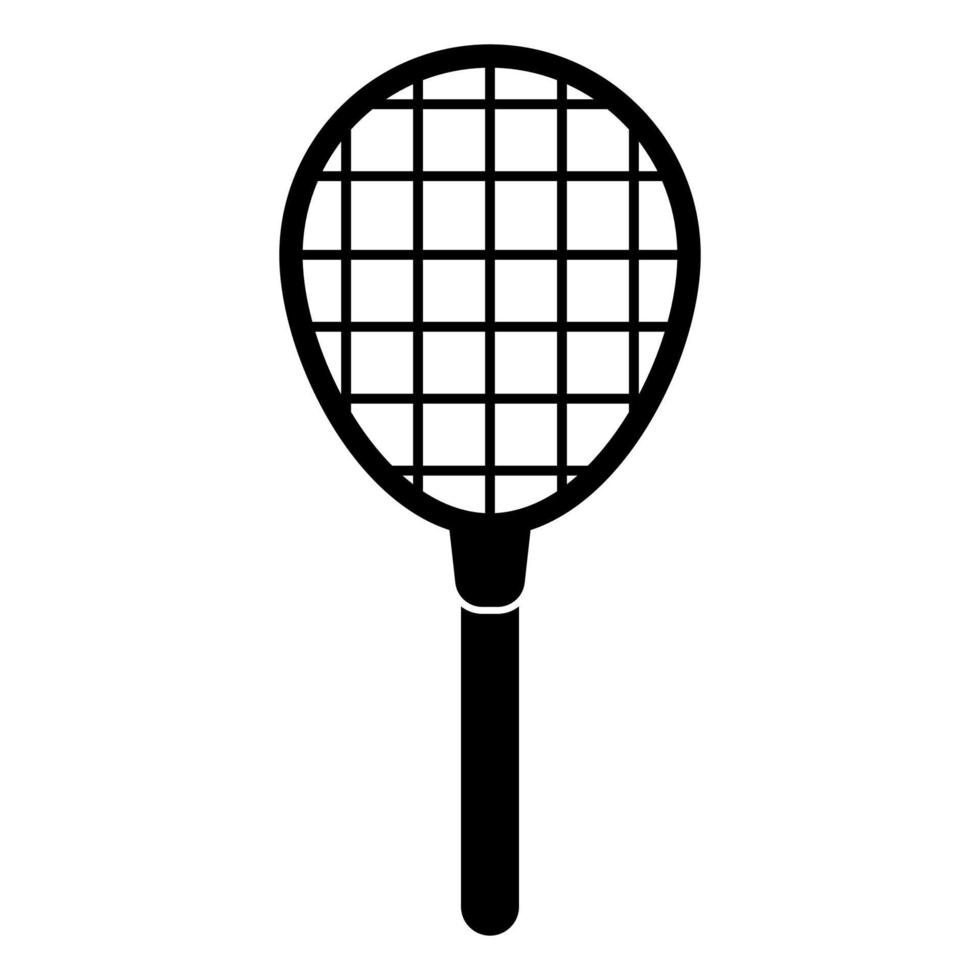 icono de color negro de la raqueta de tenis. vector