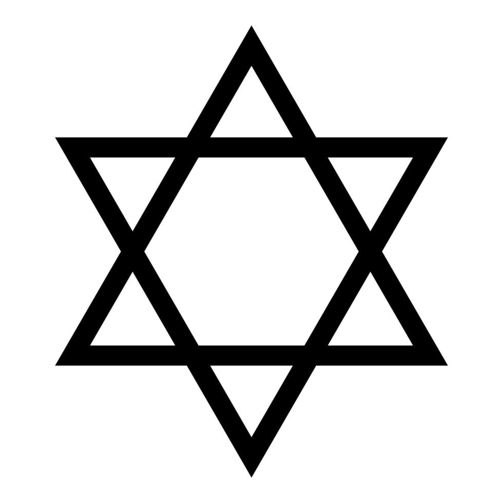 Jewish star of David black color icon . vector