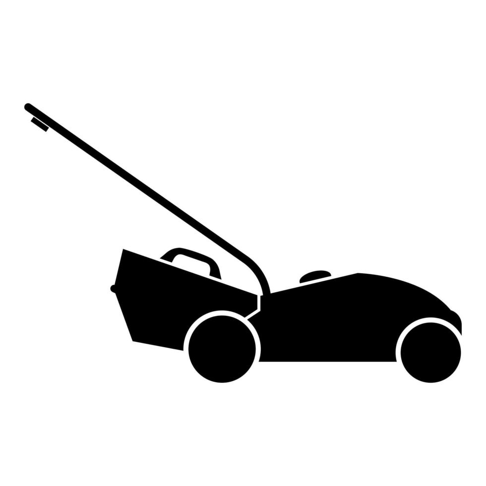 Lawn mower icon black color illustration flat style simple image vector