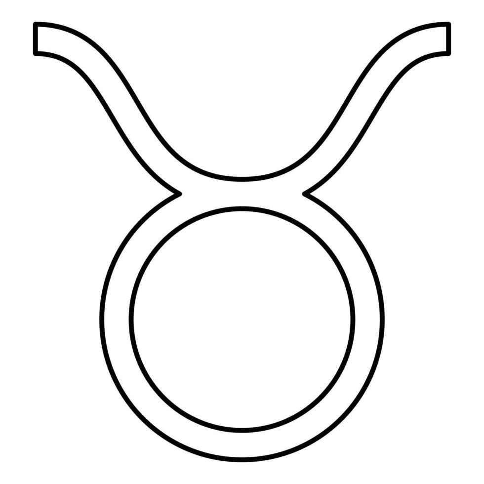 Taurus symbol icon black color illustration flat style simple image vector