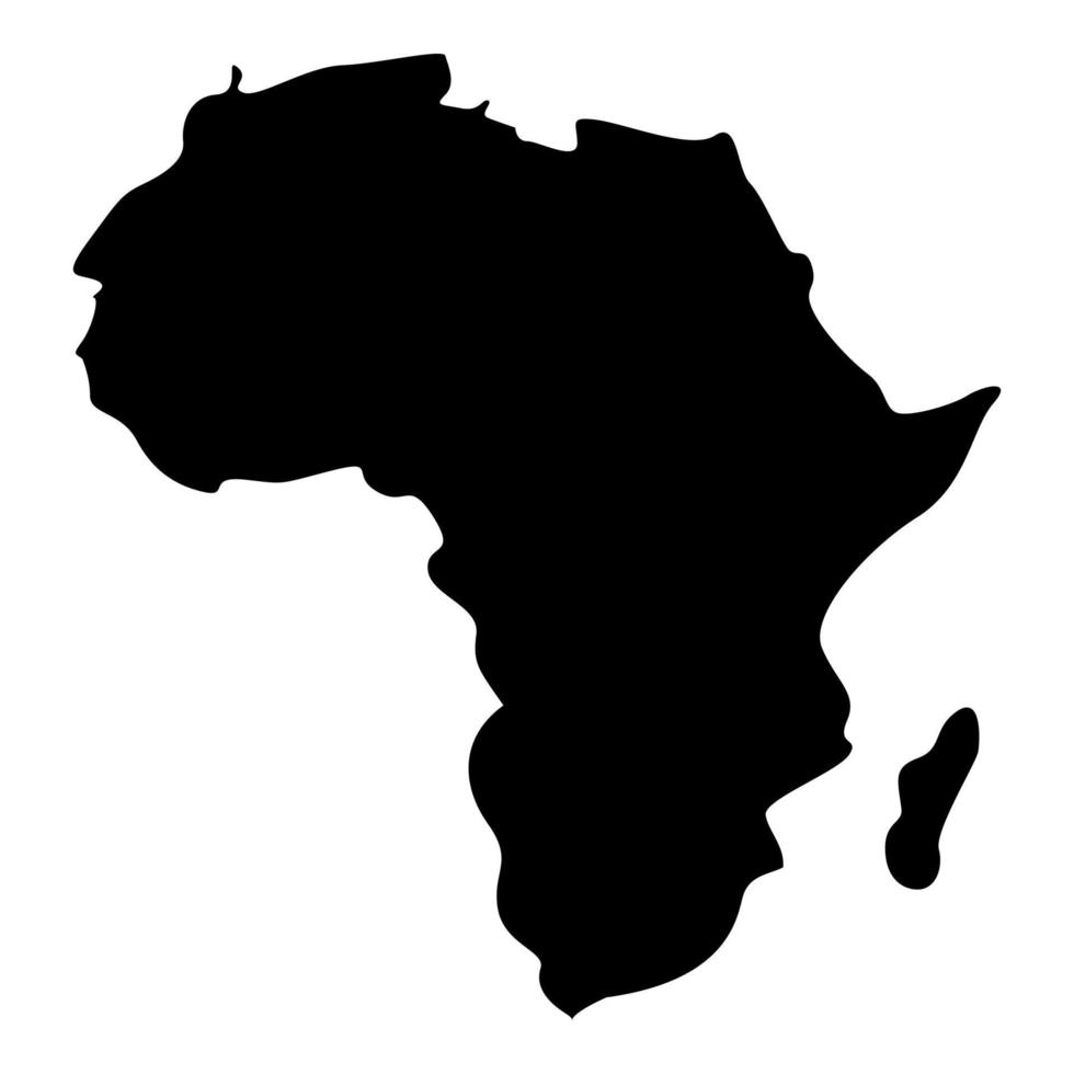 mapa de áfrica icono color negro ilustración estilo plano imagen simple vector