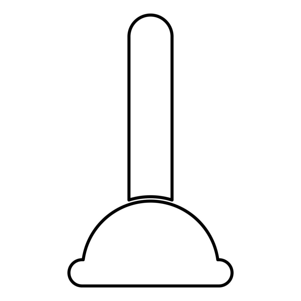 émbolo del inodoro herramientas sanitarias icono de limpieza del hogar ilustración de color negro estilo plano imagen simple vector