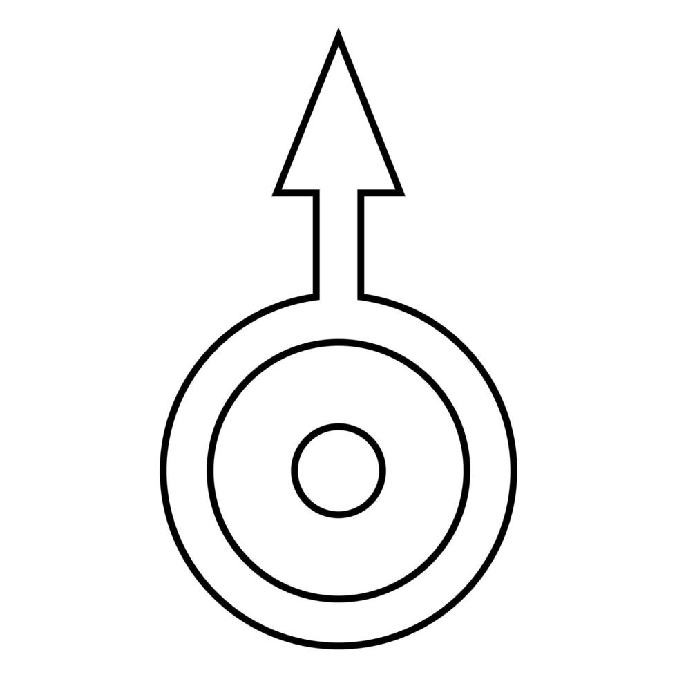 Symbol Uranus icon black color illustration flat style simple image vector