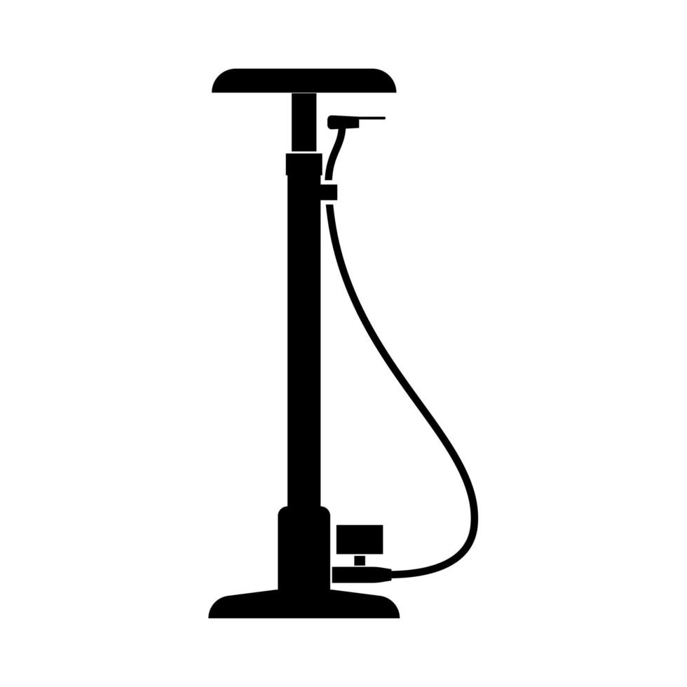 Bicycle pump it is black icon . vector