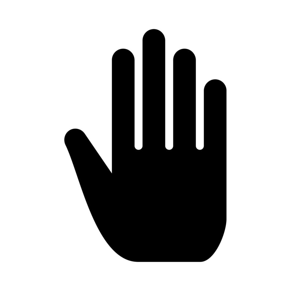 abrir la mano humana es un icono negro. vector