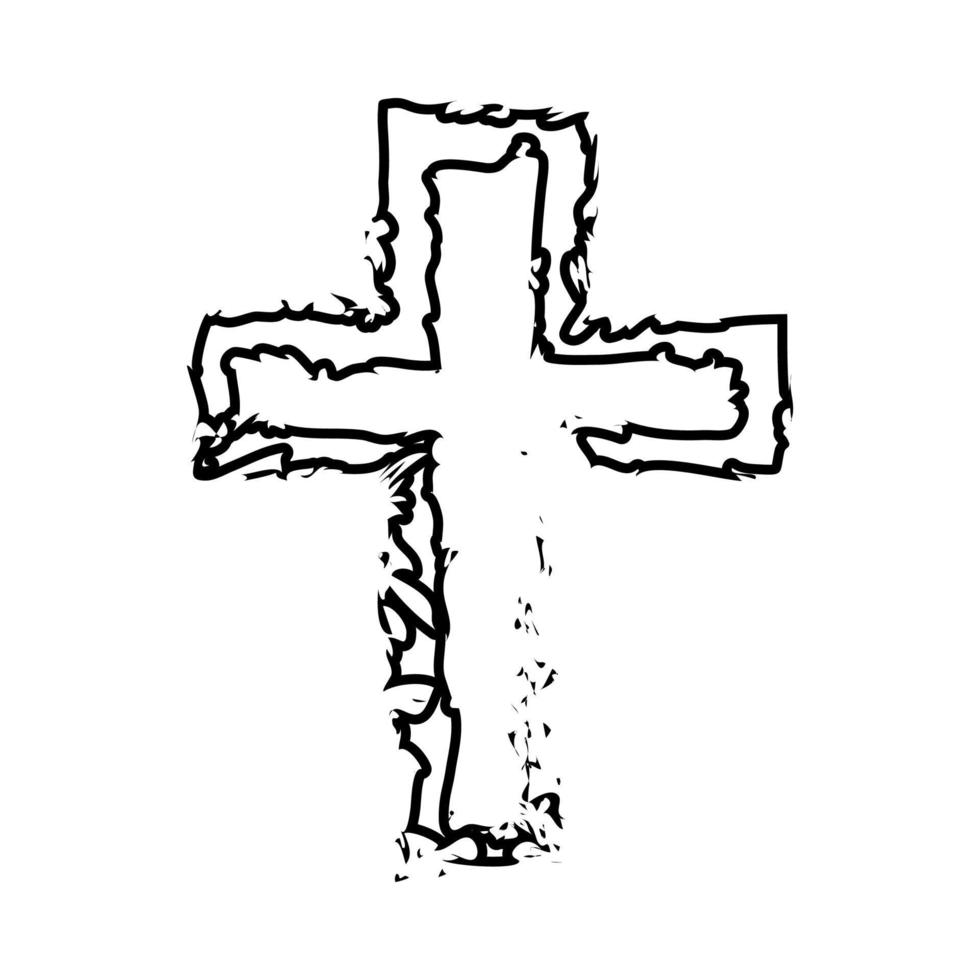 Cross it is black icon . vector
