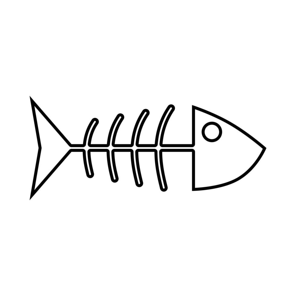 Fish sceleton it is black icon . vector