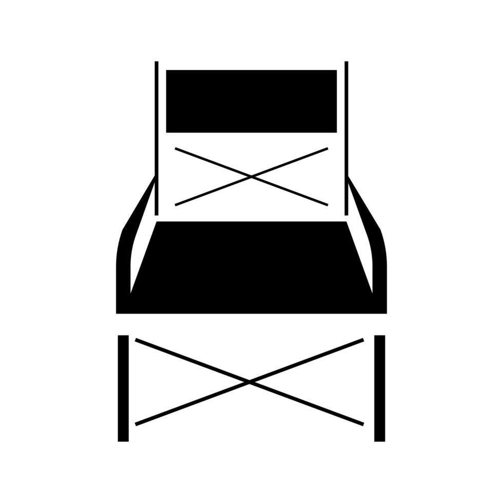 silla plegable es icono negro. vector
