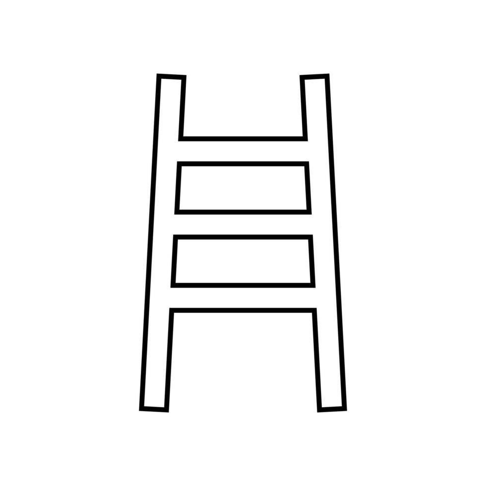 escalera es icono negro. vector