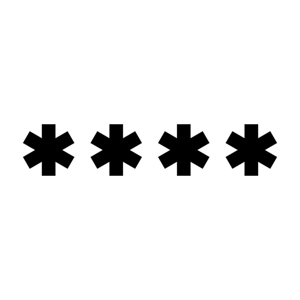 Symbol enter password black color icon . vector