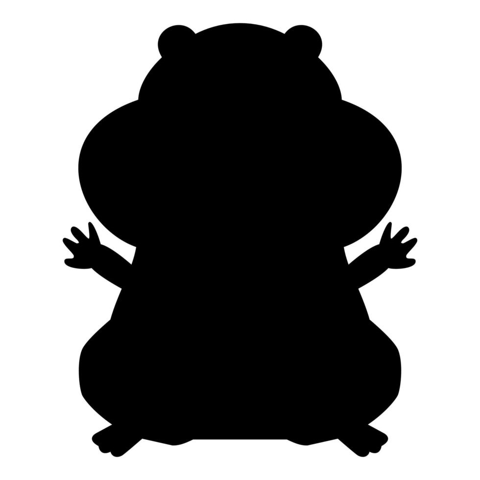 Hamster silhouette black color icon . vector