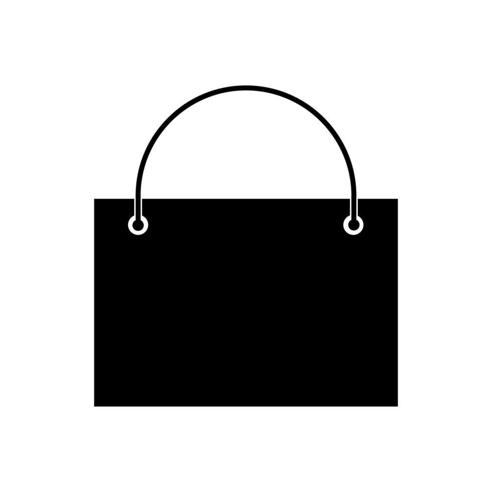 Shopping bag black color icon . vector