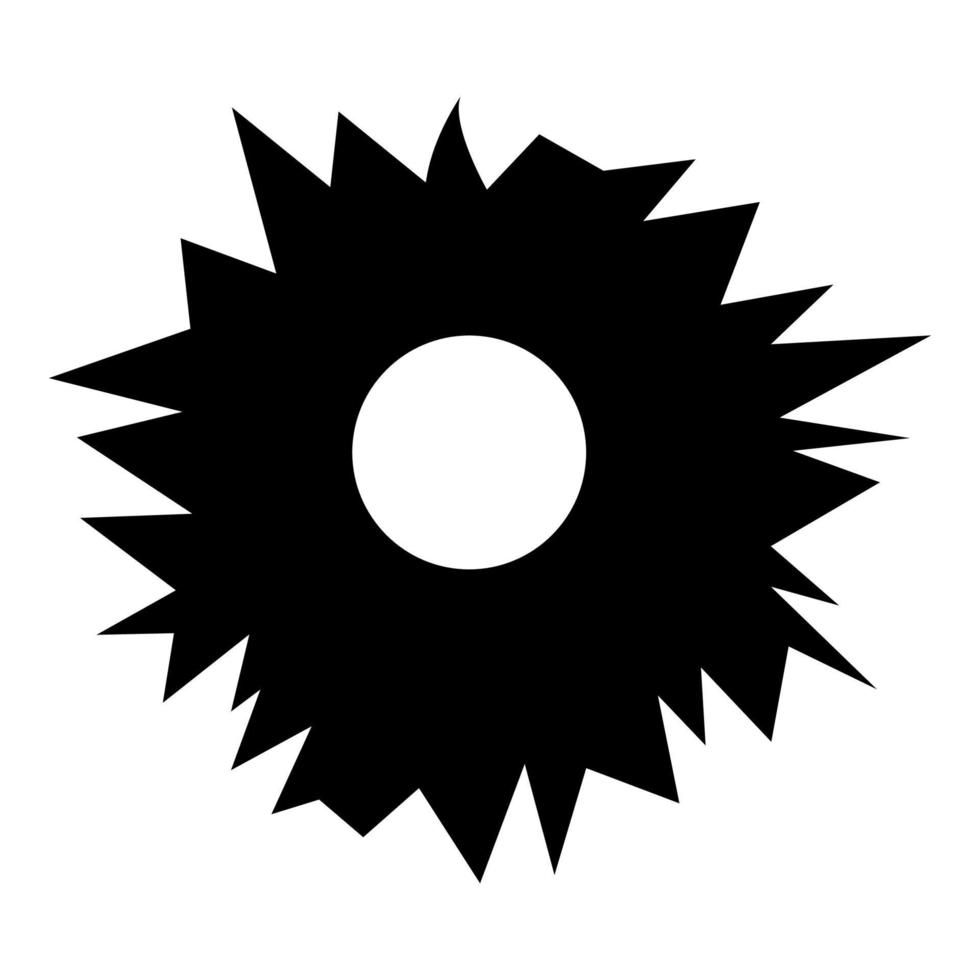 agujero del icono de disparo ilustración en color negro estilo plano imagen simple vector