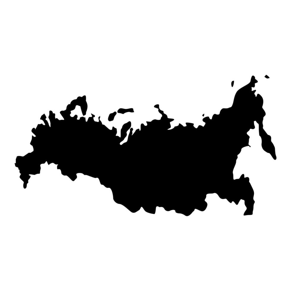 Map of Russian icon black color illustration flat style simple image vector
