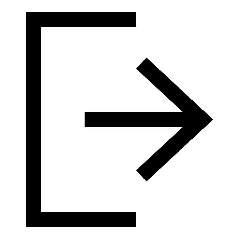 icono de salida de símbolo ilustración de color negro estilo plano imagen simple vector