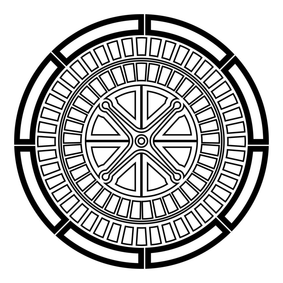 icono de ruleta ilustración de color negro estilo plano imagen simple vector