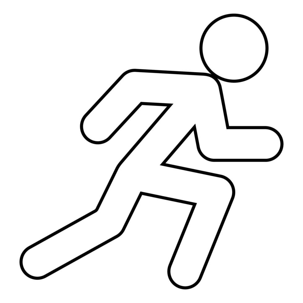 Run man icon black color illustration flat style simple image vector