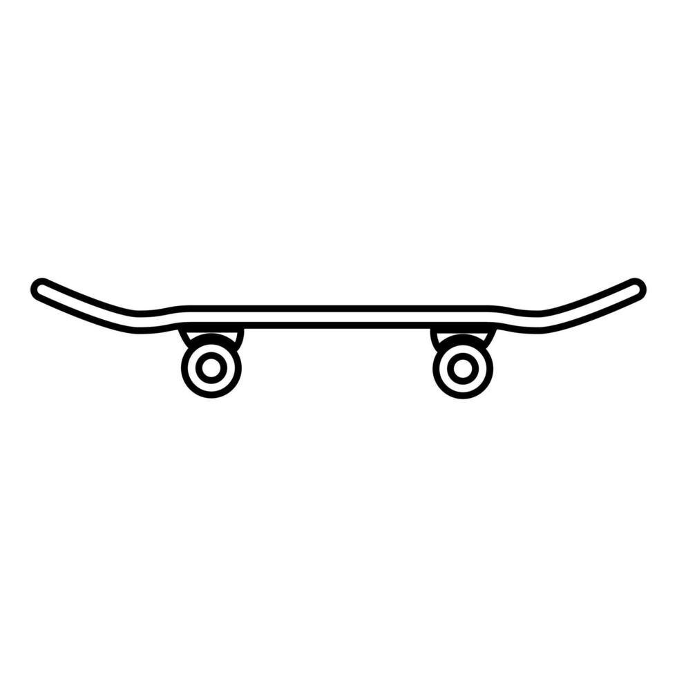 Skateboard icon black color illustration flat style simple image vector