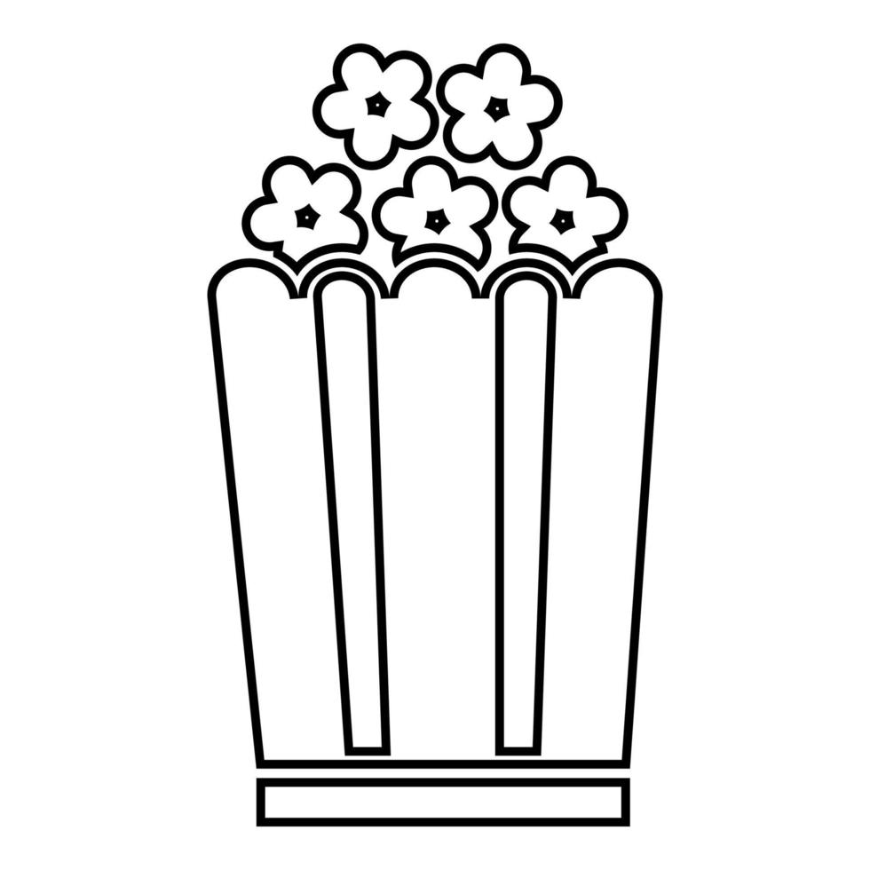 Popcorn icon black color illustration flat style simple image vector