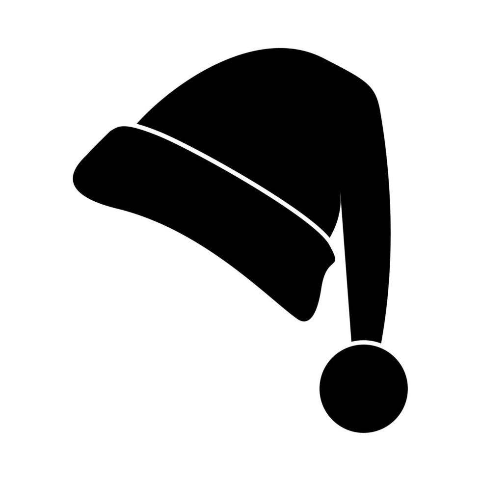 sombrero de navidad de santa claus es icono negro. vector