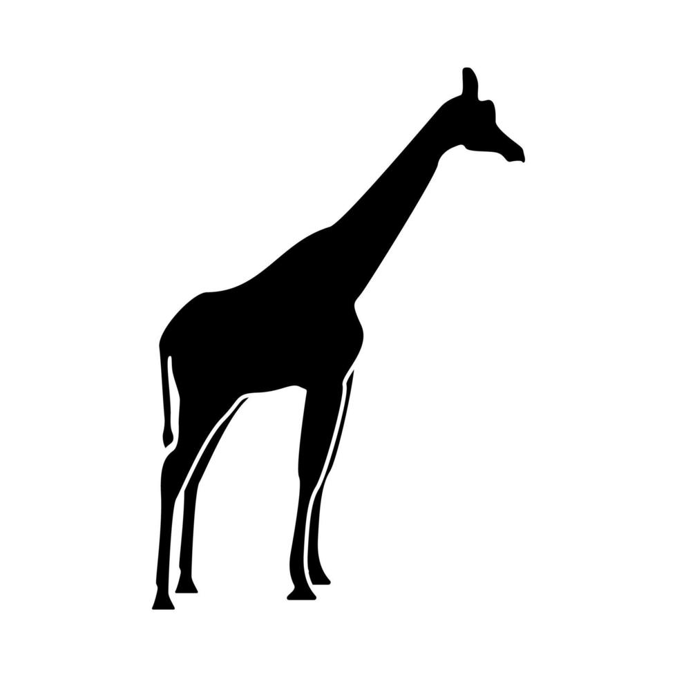 jirafa es icono negro. vector