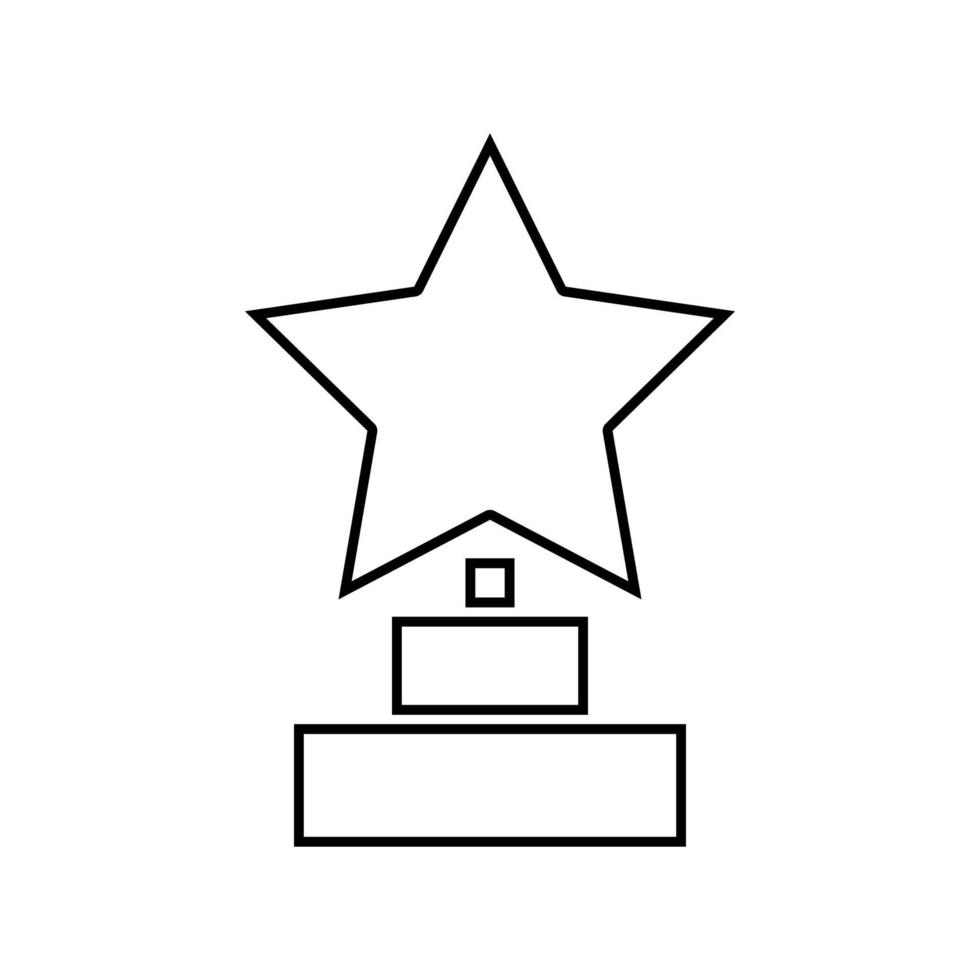 Trophy star winner award it is black icon . vector