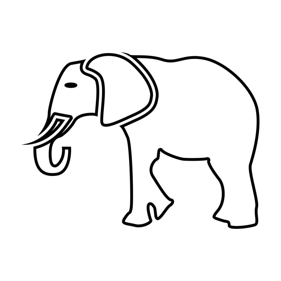 icono de color negro elefante. vector