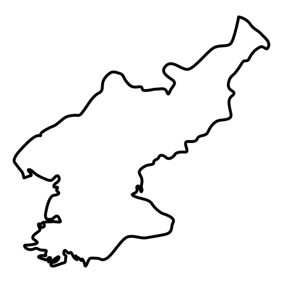 mapa de corea del norte icono color negro ilustración estilo plano imagen simple vector