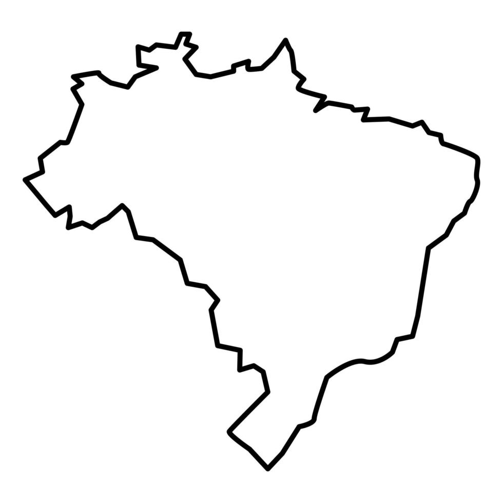 mapa de brasil icono color negro ilustración estilo plano simple imagen vector