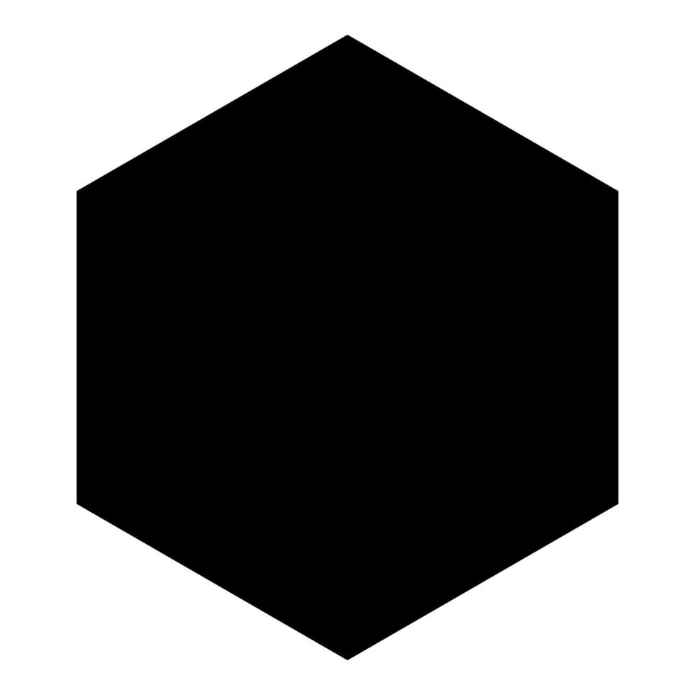 Hexagon icon black color illustration flat style simple image vector
