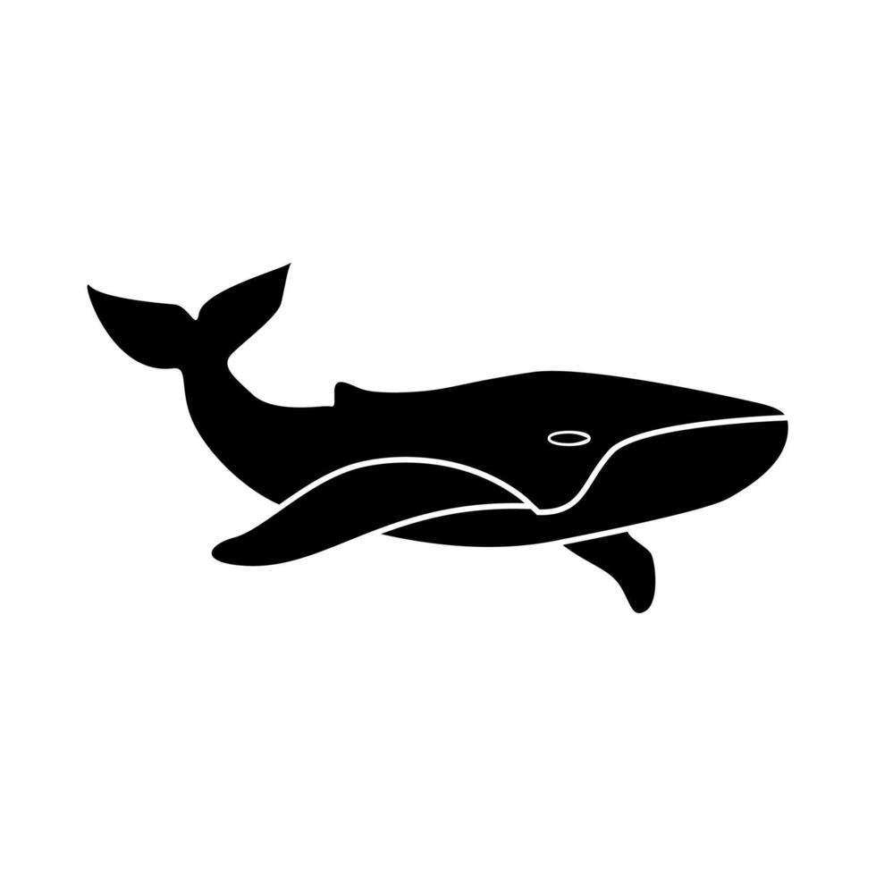 ballena es icono negro. vector