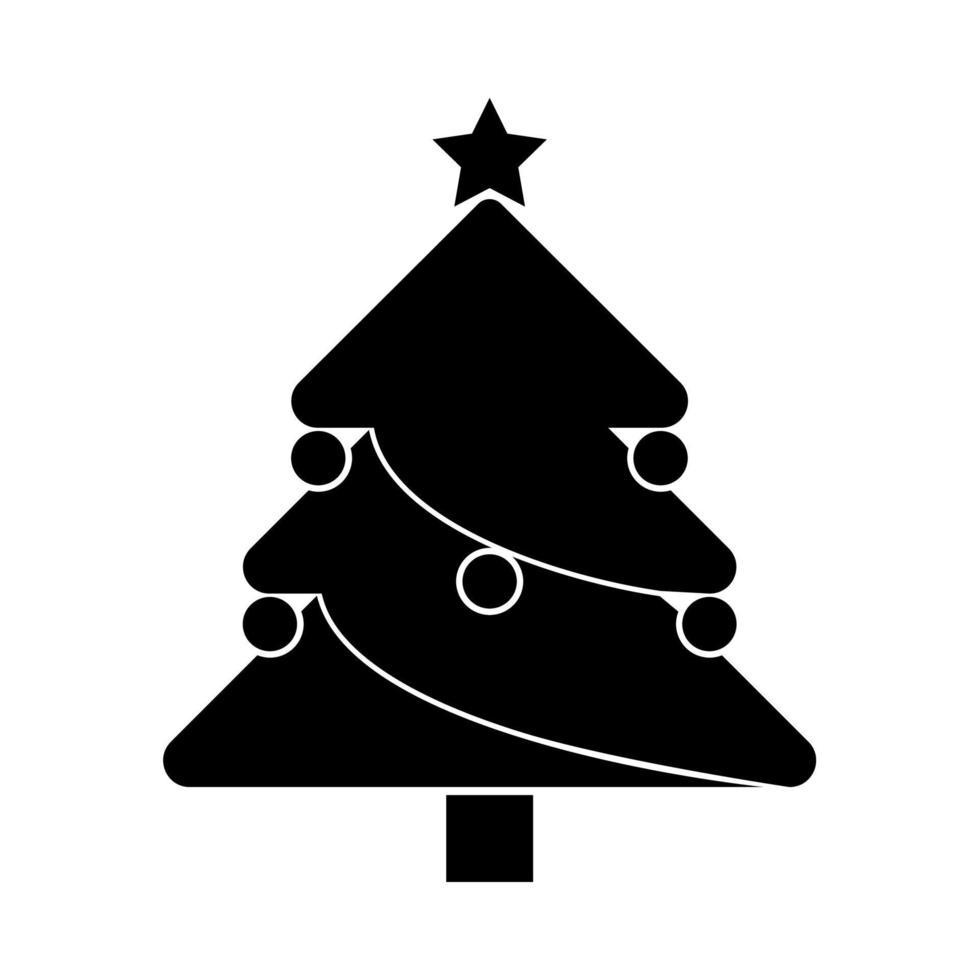 Christmas Tree it is black icon . vector