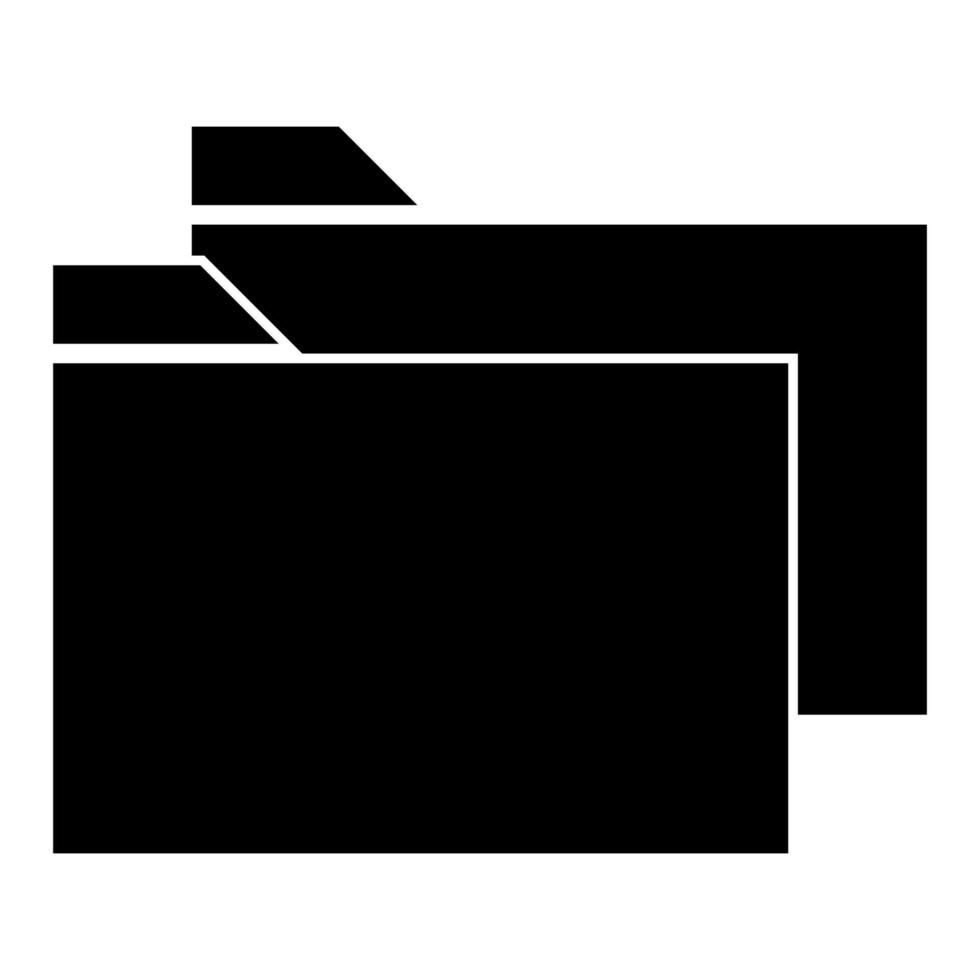 Two folder it is black icon . vector