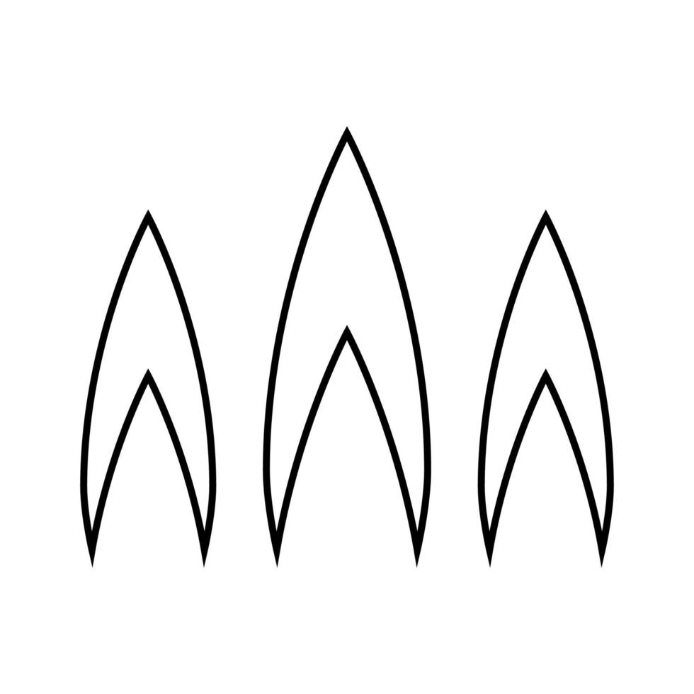 Flame of fire it is black icon . vector