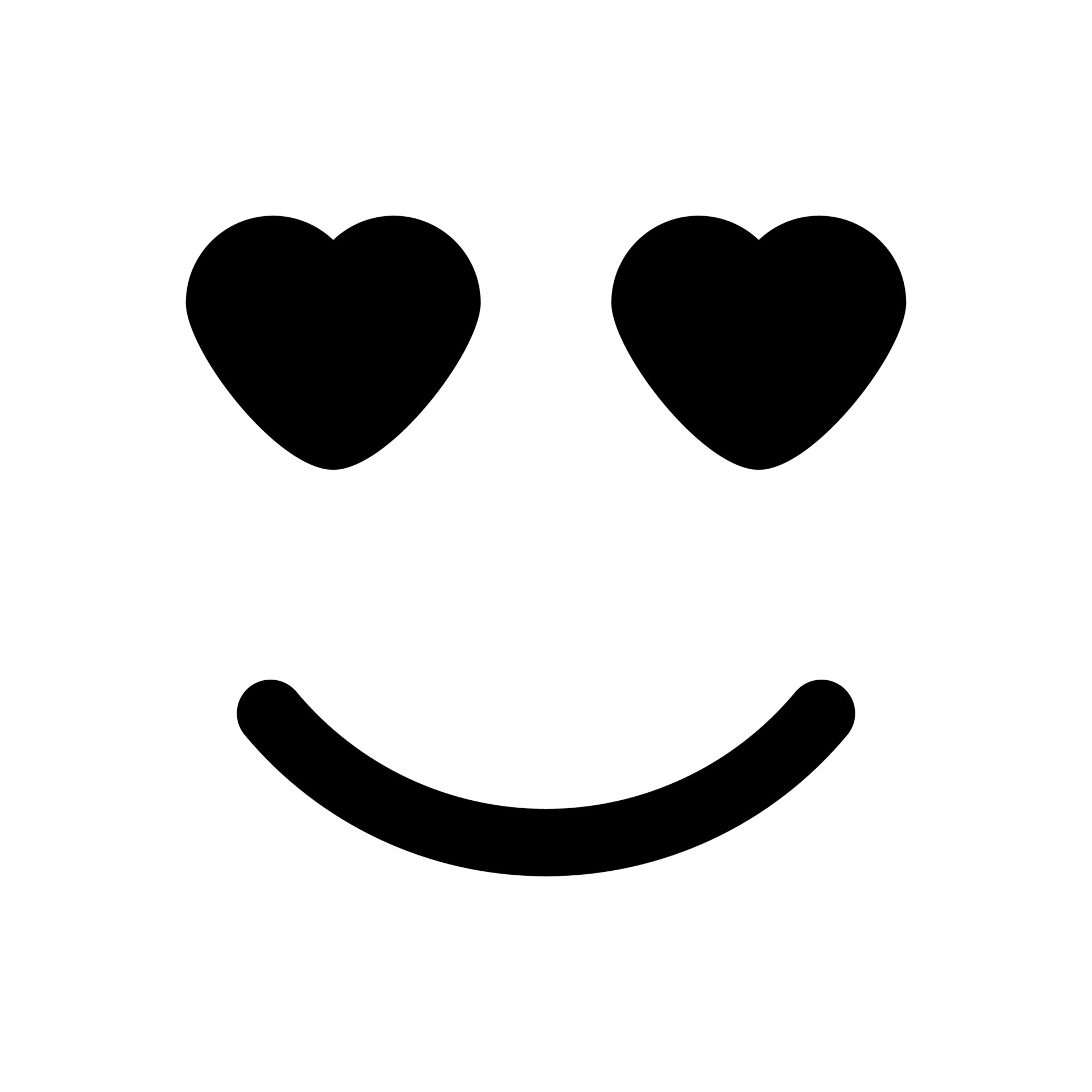 Smile with heart eyes icon black color in circle Vector Image