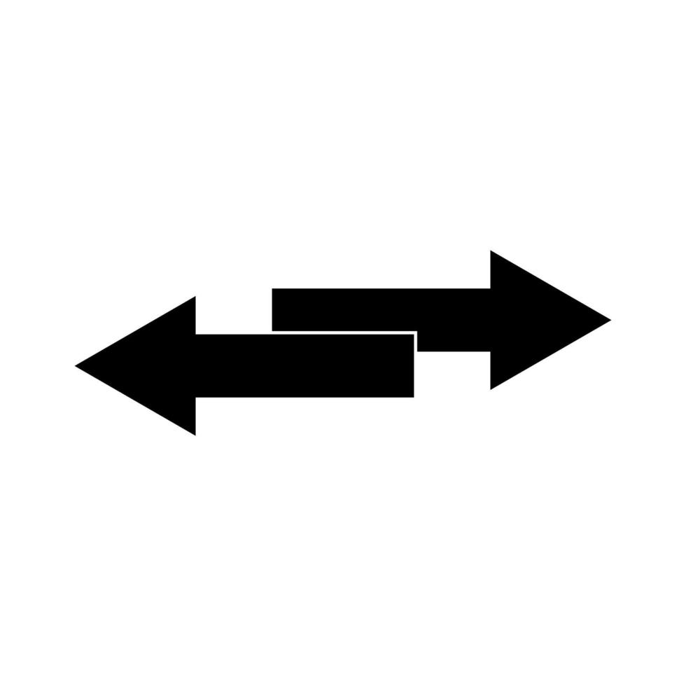 Two side arrows black color icon . vector