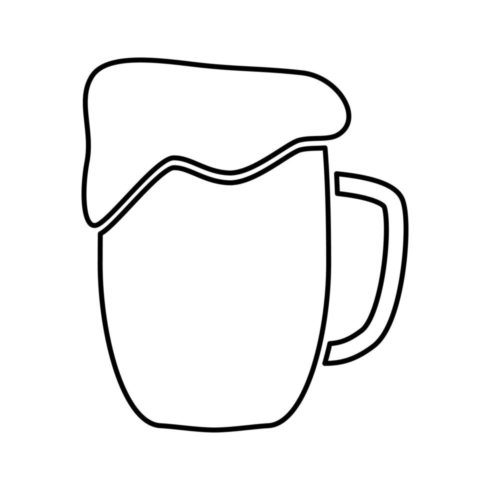 Cup beer black color icon . vector