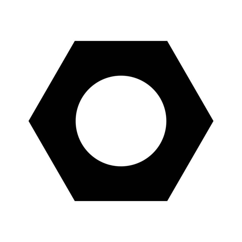 Hex nut black color icon . vector