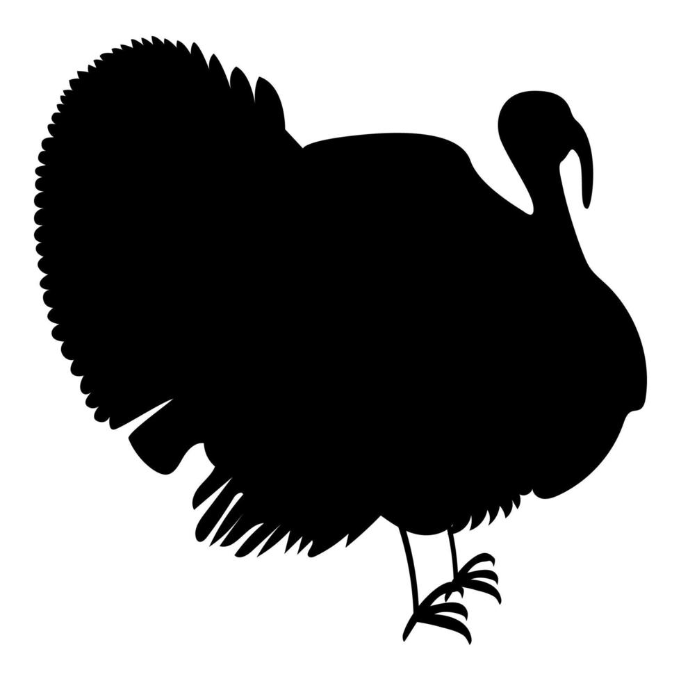 pavo icono color negro ilustración estilo plano simple imagen vector