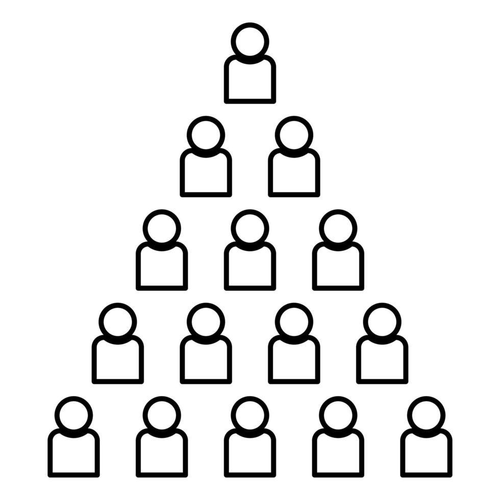 icono de pirámide de personas ilustración de color negro estilo plano imagen simple vector