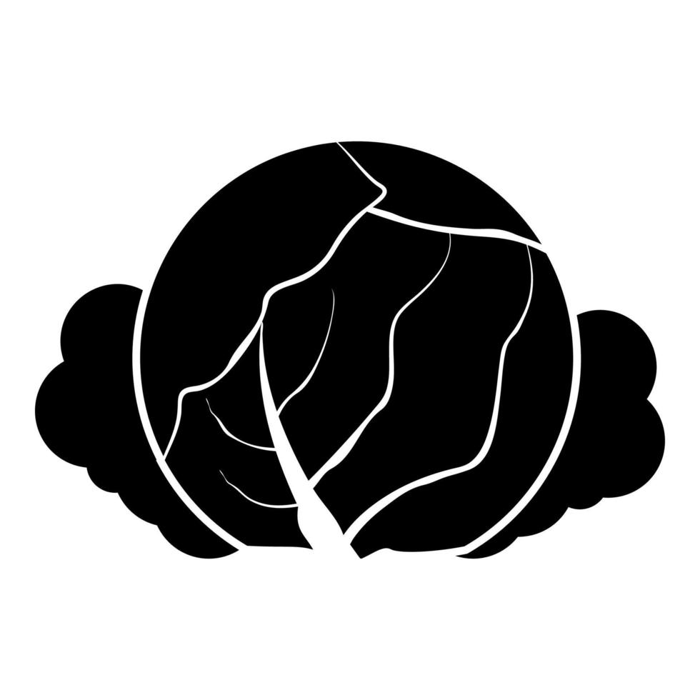 Cabbage icon black color illustration flat style simple image vector