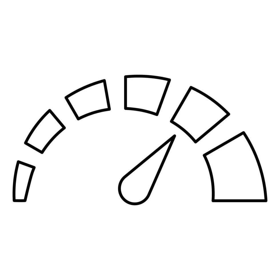 icono de velocímetro ilustración de color negro estilo plano imagen simple vector