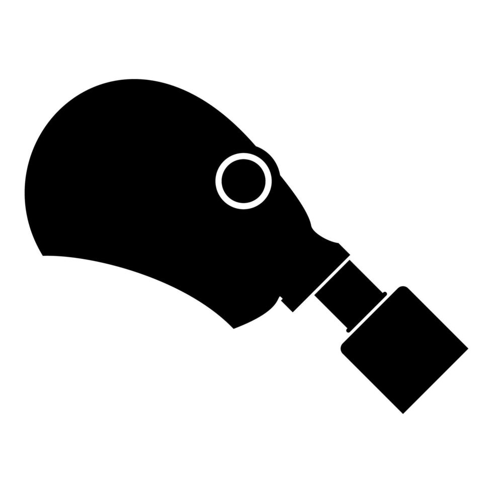 icono de máscara de gas o inhalador ilustración de color negro estilo plano imagen simple vector