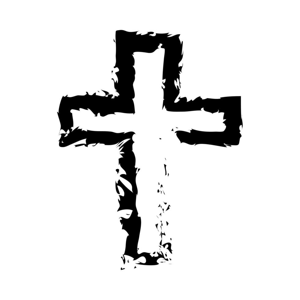 Cross it is black icon . vector